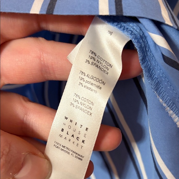 White House Black Market Pinstripe Blouse - Picture 4 of 6